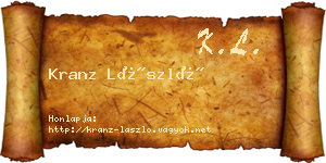 Kranz László névjegykártya